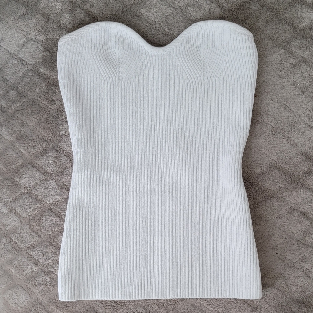 Pixie Market Ribbed Stretch-Knit Top Khaite Inspired Sz S